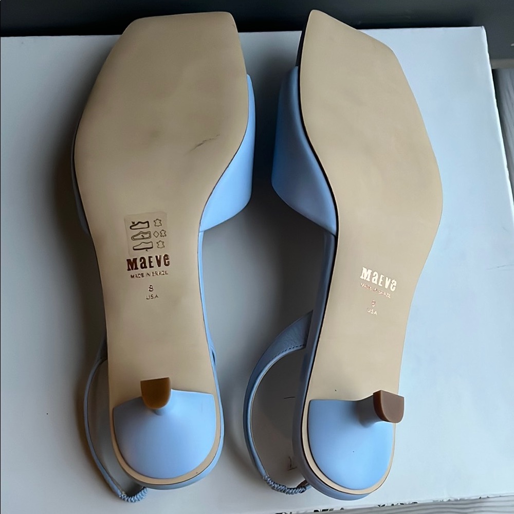 Maeve Light Blue Slingback Heels - Picture 9 of 13